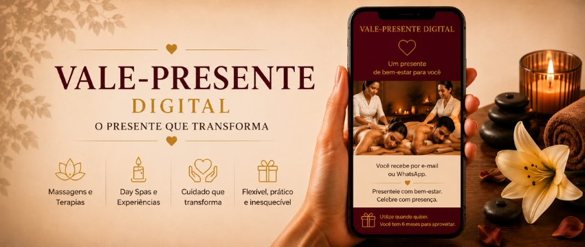 Vale-Presente digital de spa em SP — massagens, day spa e bem-estar em Vila Madalena, Brooklin e Jardins